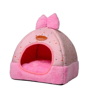 Small Pet Dog House Kennel Bed Mat Cat Blanket Pets Tent Unfolding To Be Thicken Winter Pet Beds Mattress Flannel Fabric Warm - Petgo Wholesale