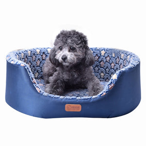 All Season Pet Dog Bed Detachable Puppy Cat House Star Paw Comfortable Pad Sofa Mat Coral Fleece Bed for Small Medium Large Dogs - Petgo Wholesale