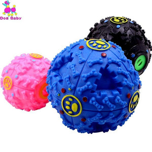 Dog Toys IQ Treat Ball Dog Food Dispenser Teeth Cleaning Chewing Non-Toxic Durable Rubber Playing Chew Squeaky Toy Balls
