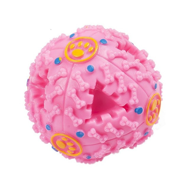 Dog Toys IQ Treat Ball Dog Food Dispenser Teeth Cleaning Chewing Non-Toxic Durable Rubber Playing Chew Squeaky Toy Balls